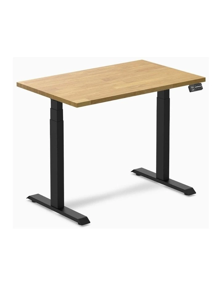 Desky Dual Rubberwood Sit Stand Desk image 1