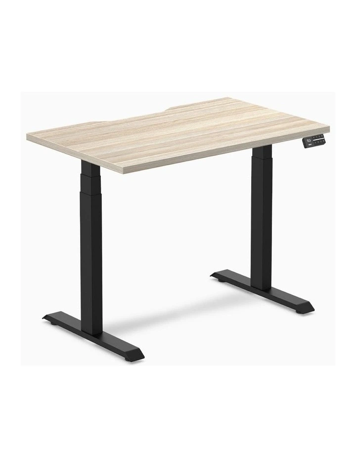 Desky Dual Scalloped Melamine Sit Stand Desk image 1