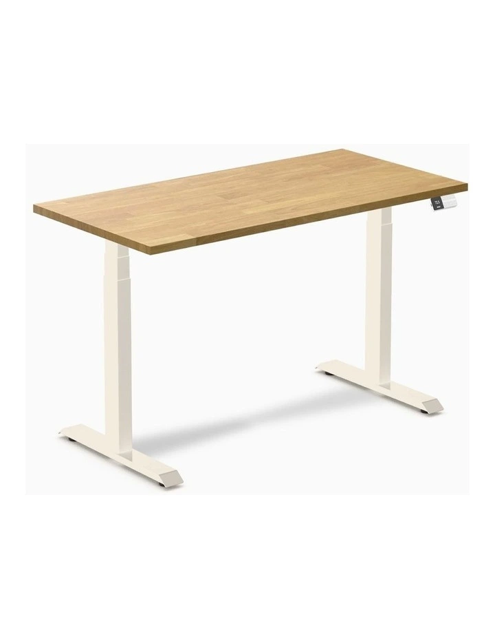 Desky Dual Rubberwood Sit Stand Desk image 1