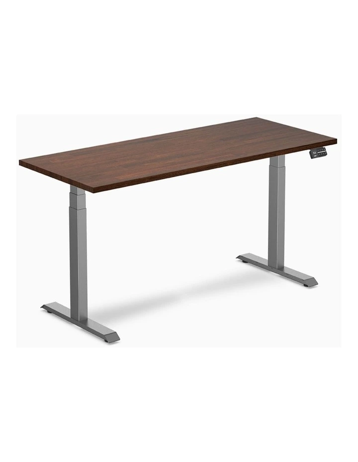 Desky Dual Rubberwood Sit Stand Desk - Red Walnut / 1800x750mm / Space Grey image 1