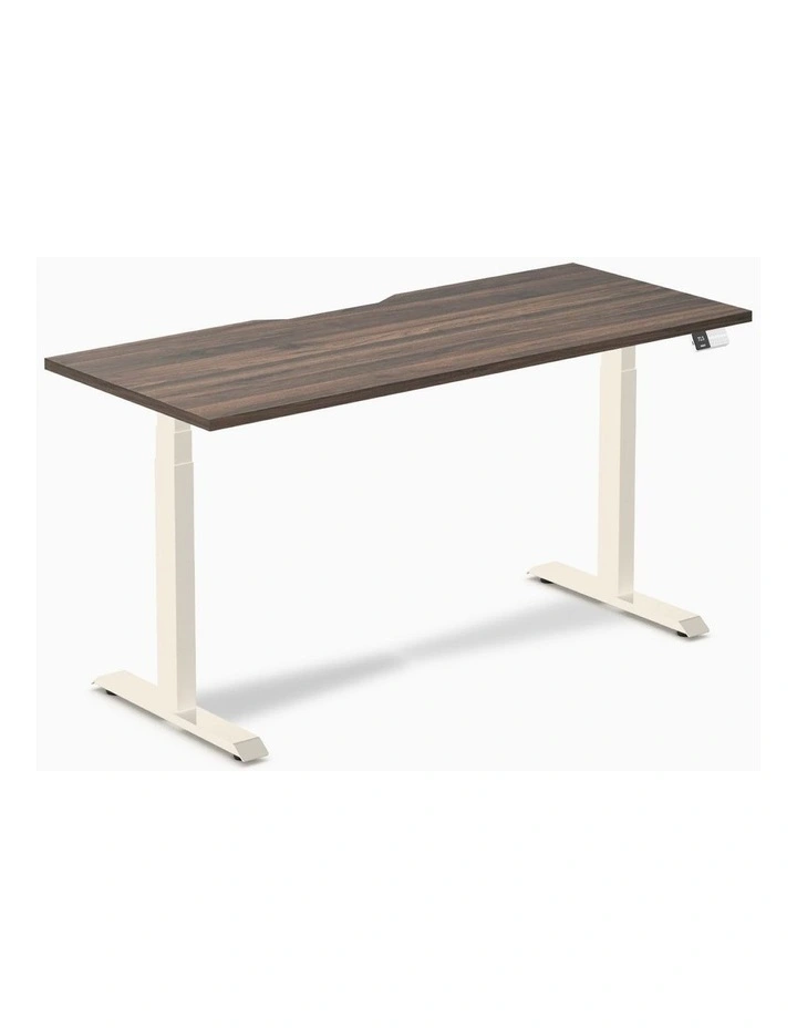 Desky Dual Scalloped Melamine Sit Stand Desk image 1
