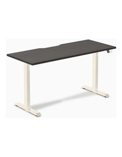 Desky Dual Scalloped Melamine Sit Stand Desk