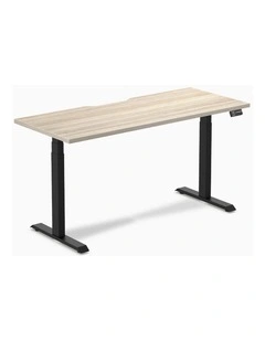 Desky Dual Scalloped Melamine Sit Stand Desk