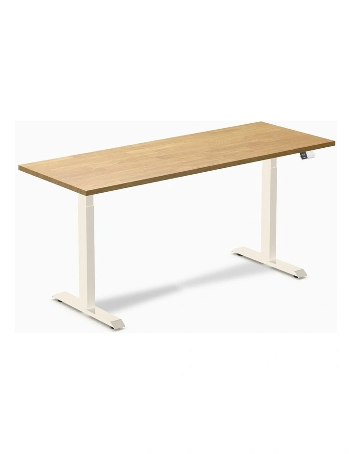 Desky Dual Rubberwood Sit Stand Desk image 1