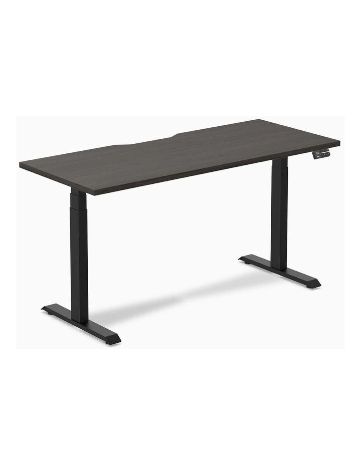Desky Dual Scalloped Melamine Sit Stand Desk image 1