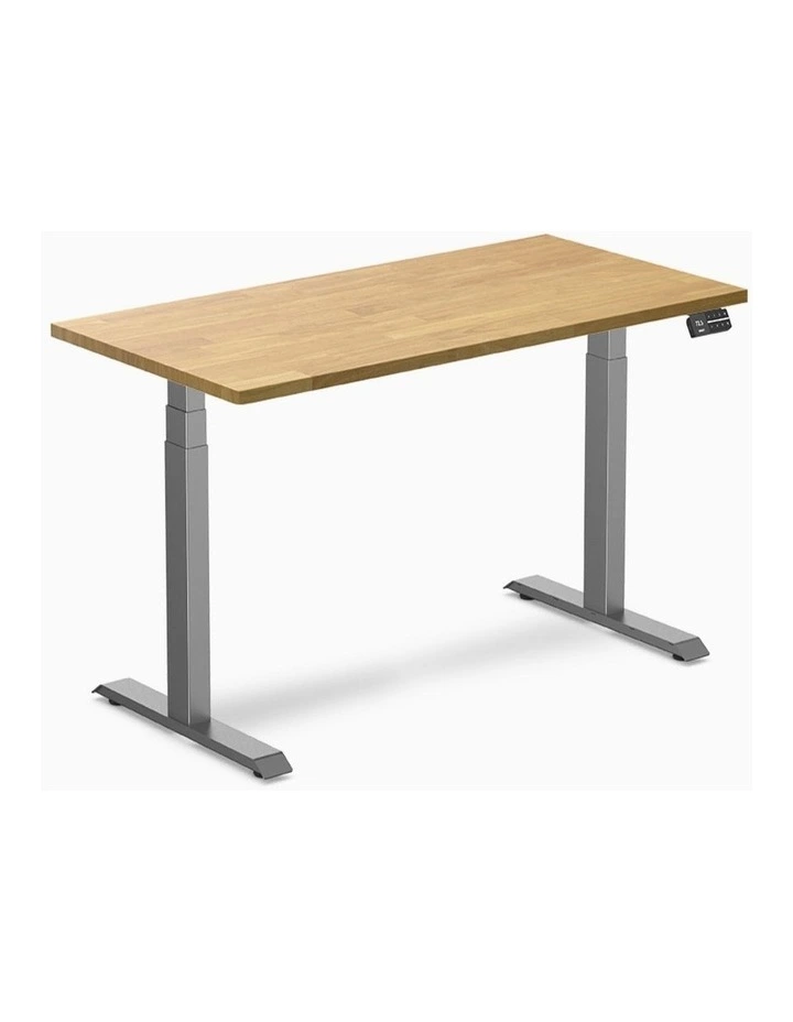 Desky Dual Rubberwood Sit Stand Desk image 1