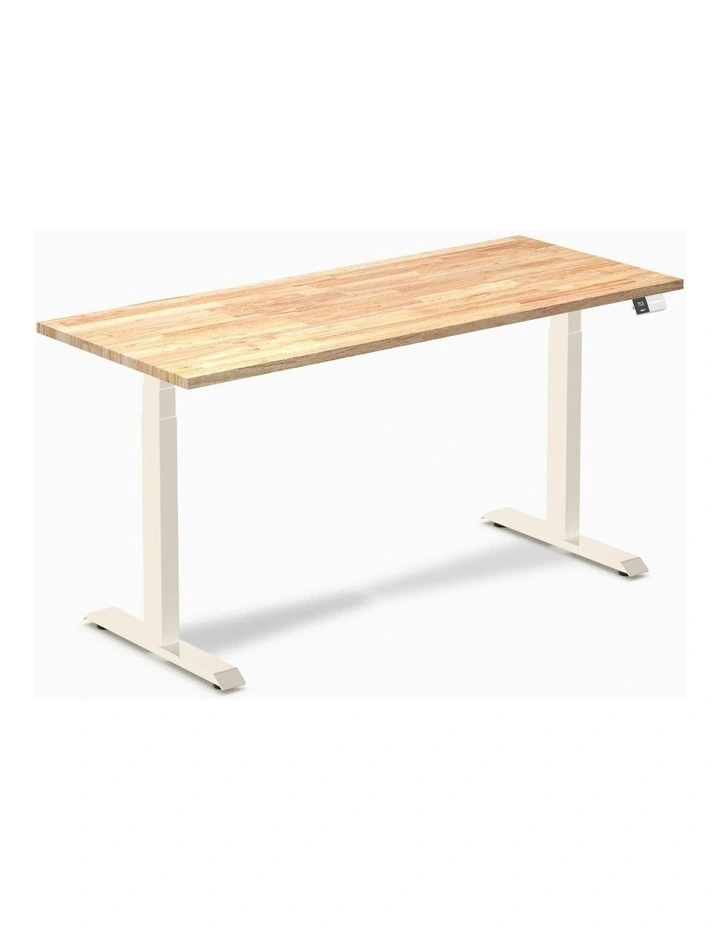 Desky Dual Rubberwood Sit Stand Desk image 1