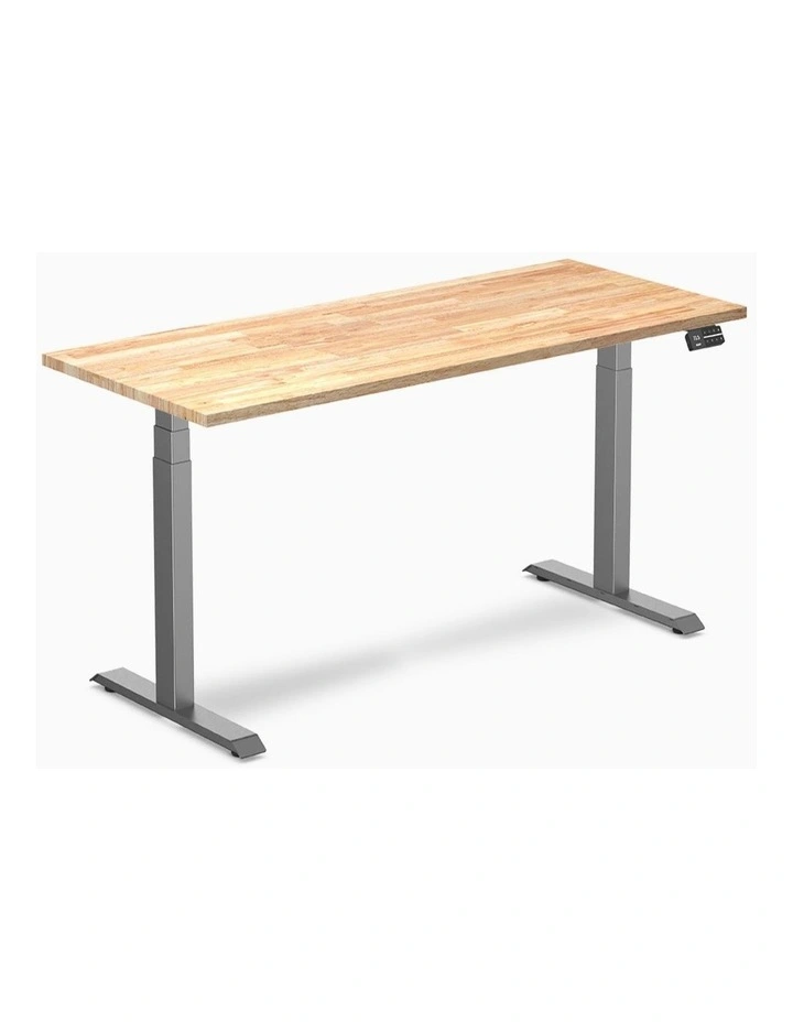 Desky Dual Rubberwood Sit Stand Desk image 1