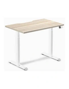Desky Dual Scalloped Melamine Sit Stand Desk