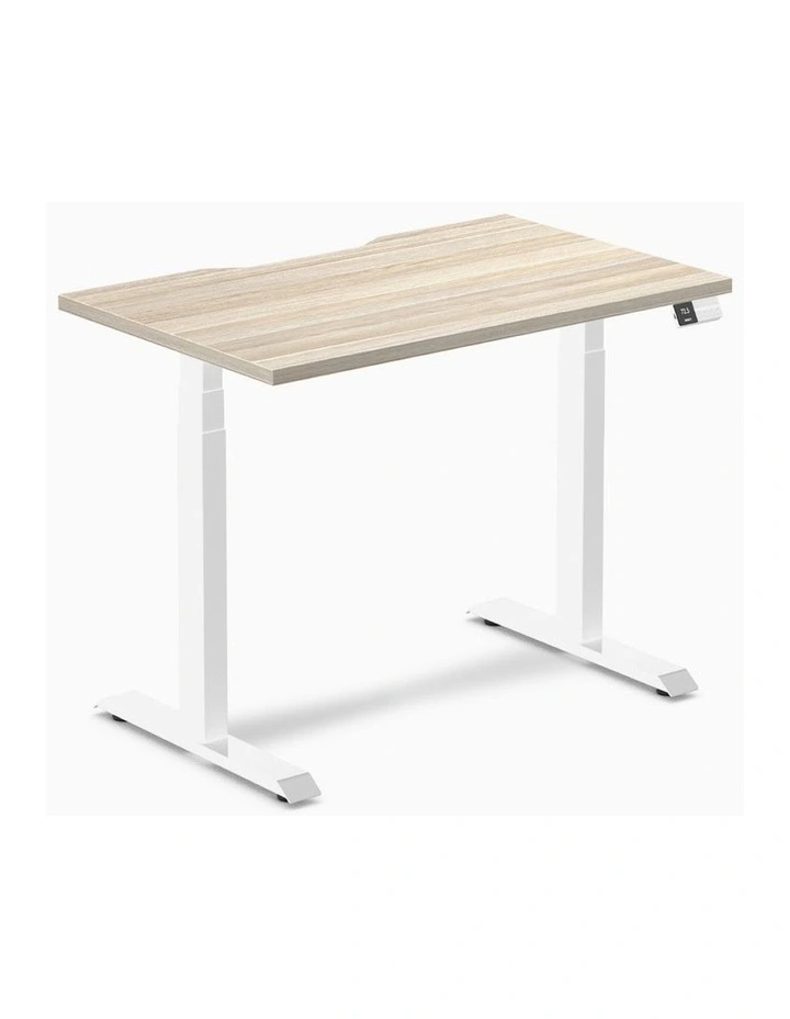 Desky Dual Scalloped Melamine Sit Stand Desk image 1