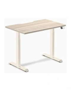 Desky Dual Scalloped Melamine Sit Stand Desk