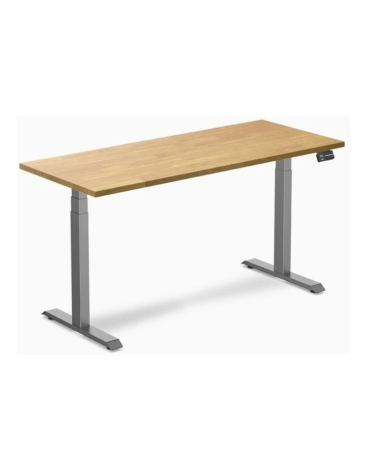 Desky Dual Rubberwood Sit Stand Desk image 1