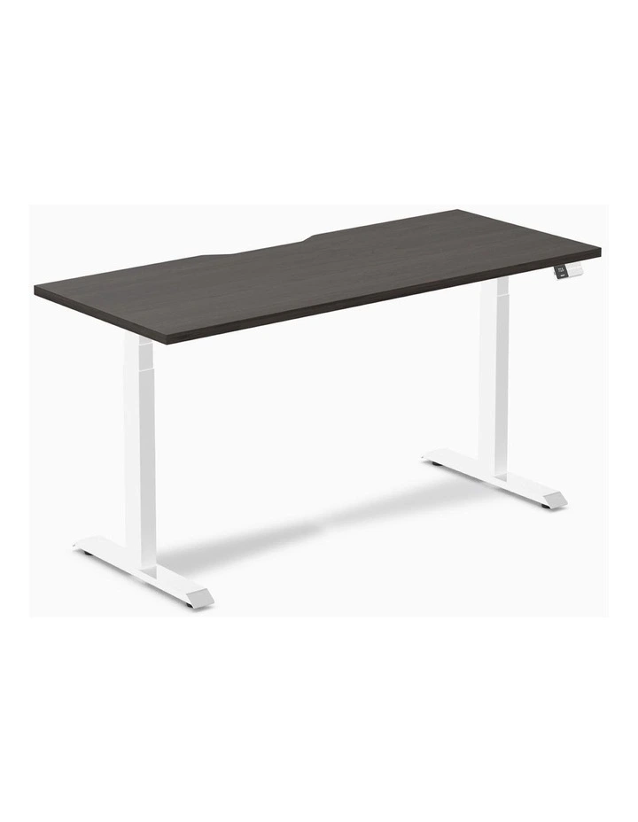Desky Dual Scalloped Melamine Sit Stand Desk image 1
