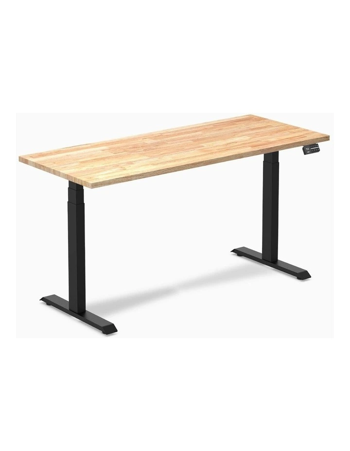 Desky Dual Rubberwood Sit Stand Desk image 1