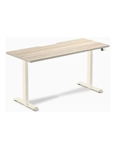 Desky Dual Scalloped Melamine Sit Stand Desk