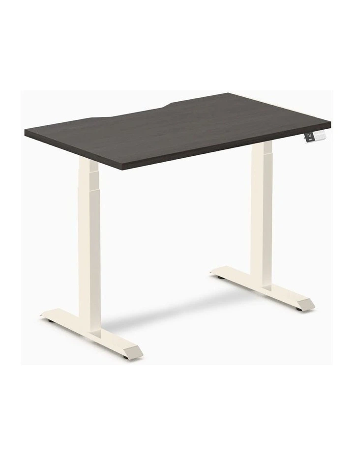 Desky Dual Scalloped Melamine Sit Stand Desk image 1