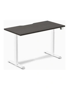 Desky Dual Scalloped Melamine Sit Stand Desk