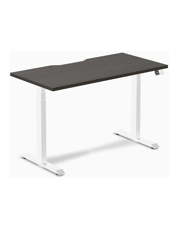 Desky Dual Scalloped Melamine Sit Stand Desk image 1