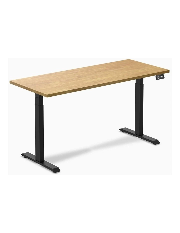 Desky Dual Rubberwood Sit Stand Desk image 1