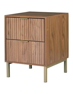 Jonas 2-Drawer Bedside Table Walnut