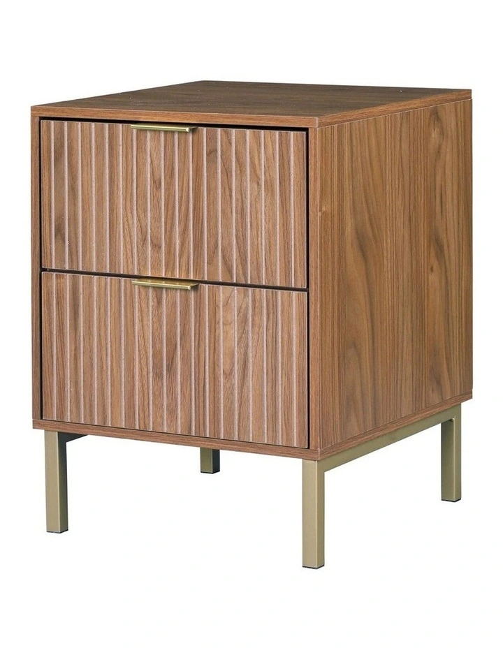 Jonas 2-Drawer Bedside Table Walnut image 1