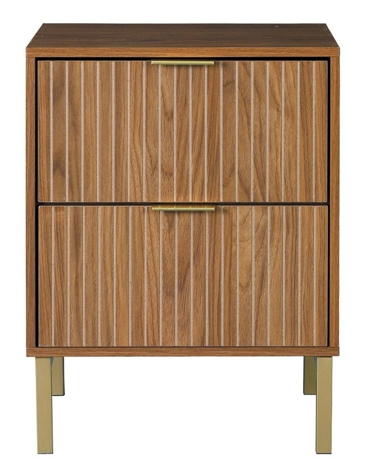 Jonas 2-Drawer Bedside Table Walnut image 3