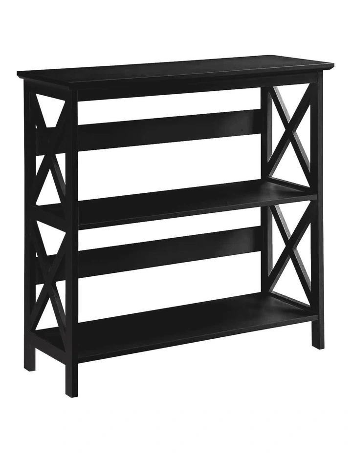 Sarantino Lucas 3-Tier Bookshelf Display Rack in Black image 1