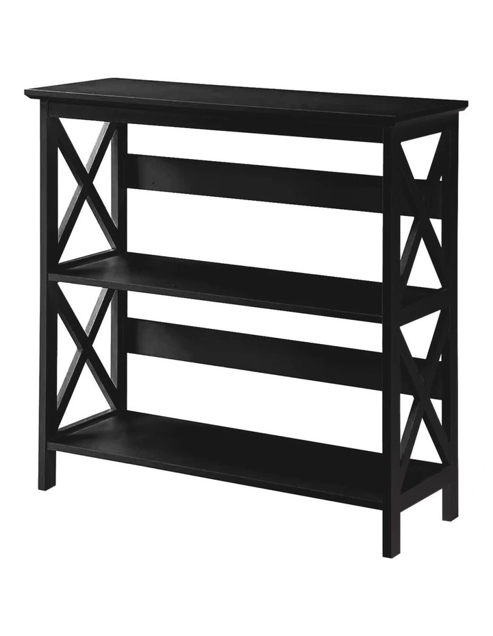 Sarantino Lucas 3-Tier Bookshelf Display Rack in Black image 2