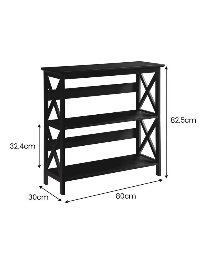 Sarantino Lucas 3-Tier Bookshelf Display Rack in Black image 3