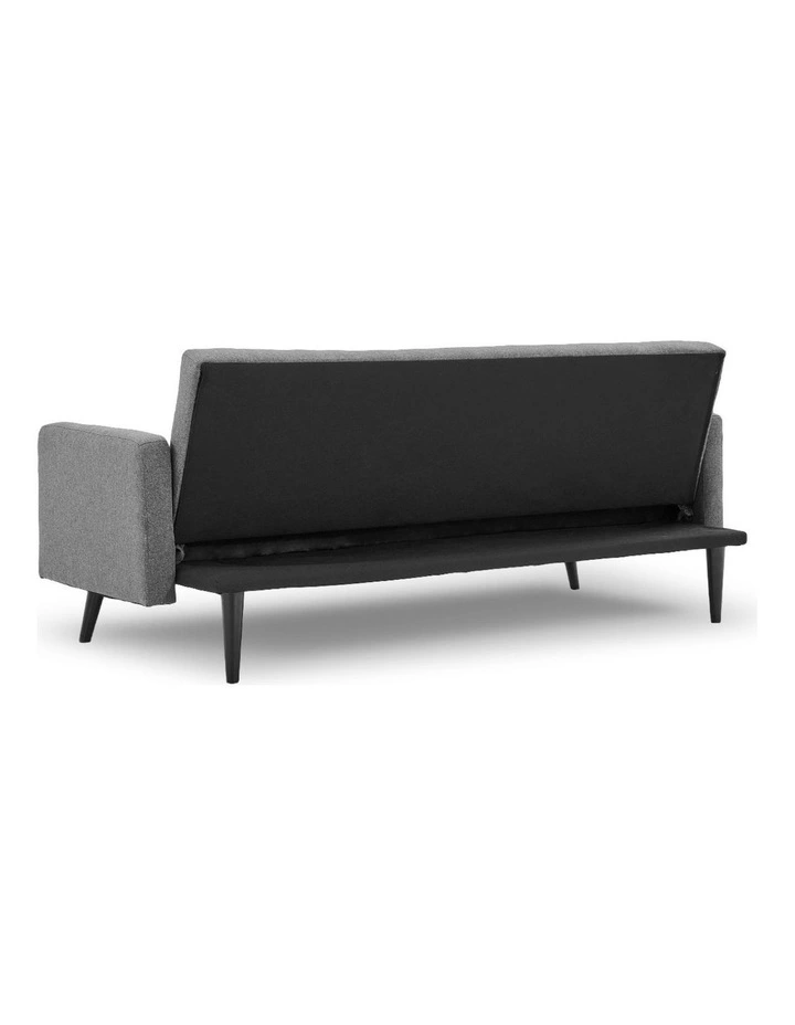 Sarantino Tufted Faux Linen 3-Seater Sofa Bed with Armrests - Light Grey image 5