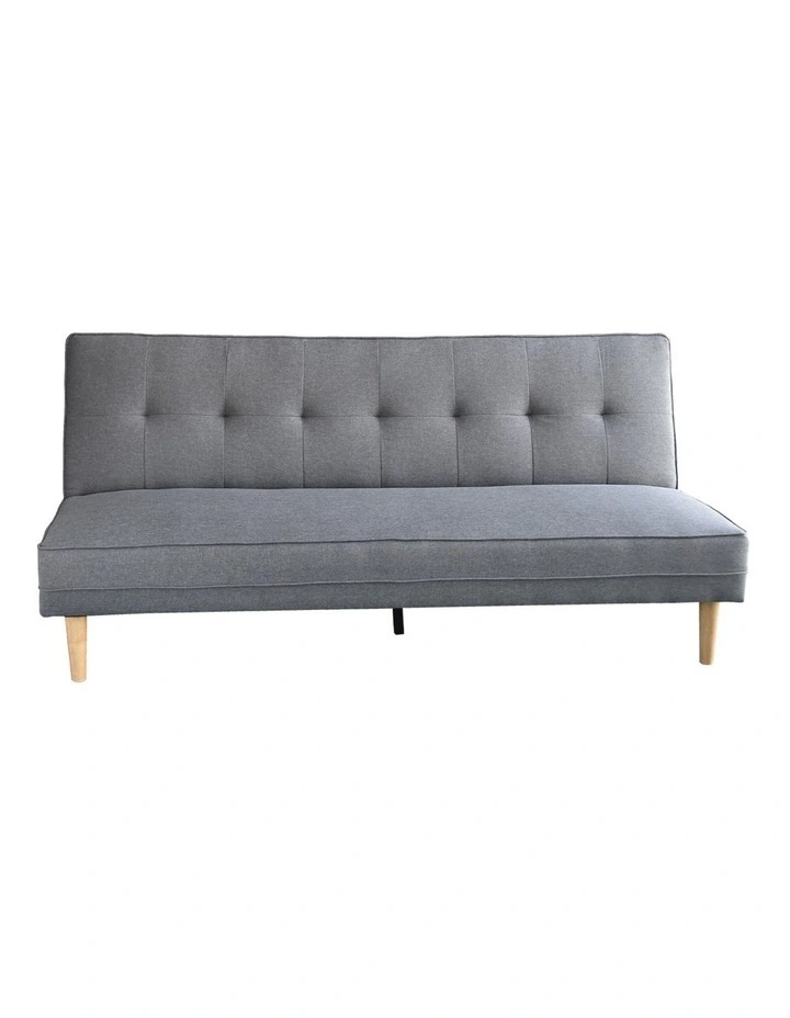 Sarantino 3 Seater Linen Sofa Bed Couch with Pillows - Light Grey image 5