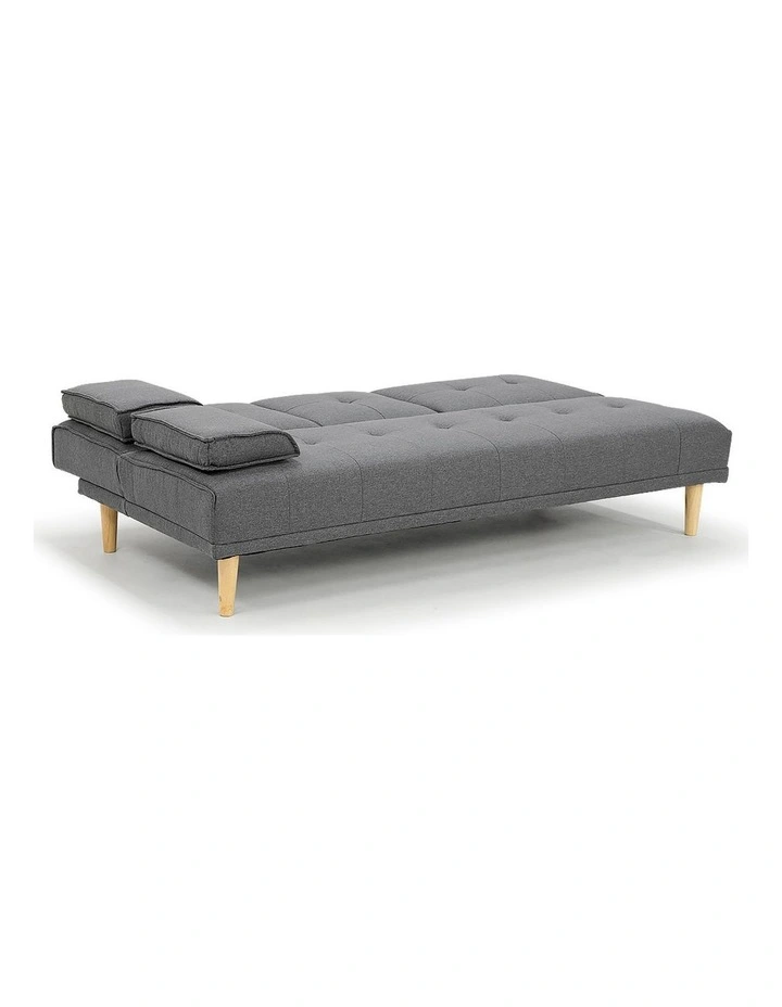 Sarantino Linen Fabric Sofa Bed Lounge Couch Futon - Dark Grey image 5