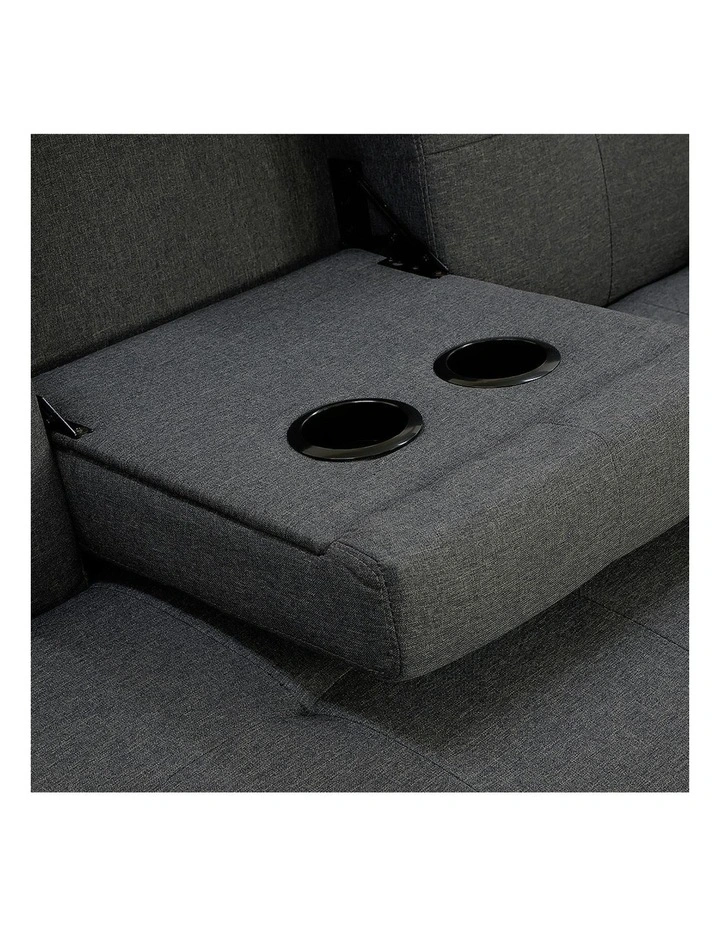 Sarantino Linen Fabric Sofa Bed Lounge Couch Futon - Dark Grey image 6