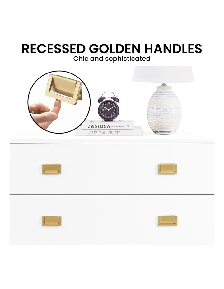 Sarantino Amara Chest of Drawers Tallboy Dresser in White Gold image 6