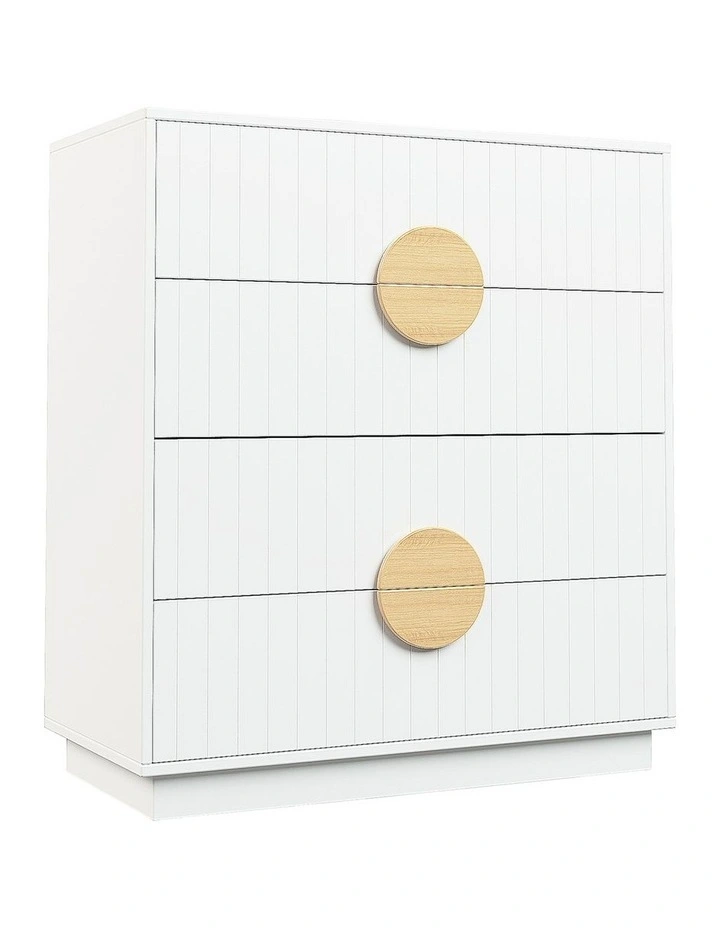 Sarantino Gail Chest of Drawers Tallboy Dresser in White image 1