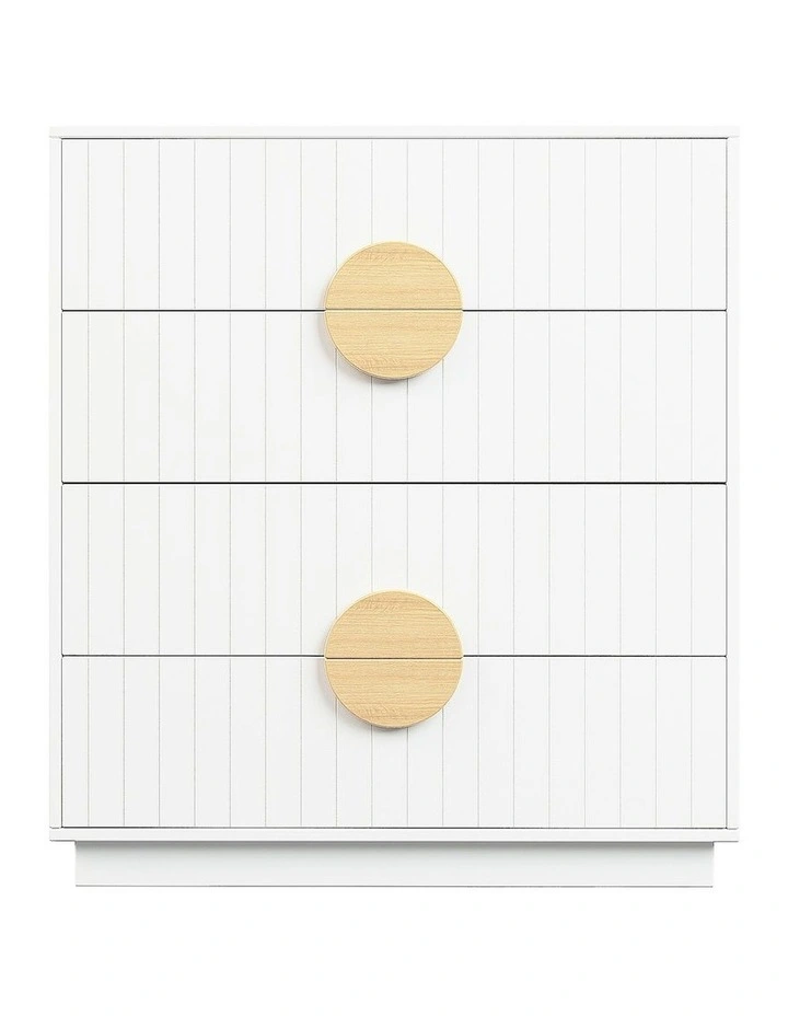 Sarantino Gail Chest of Drawers Tallboy Dresser in White image 2