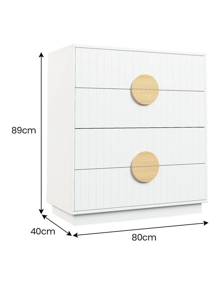 Sarantino Gail Chest of Drawers Tallboy Dresser in White image 3