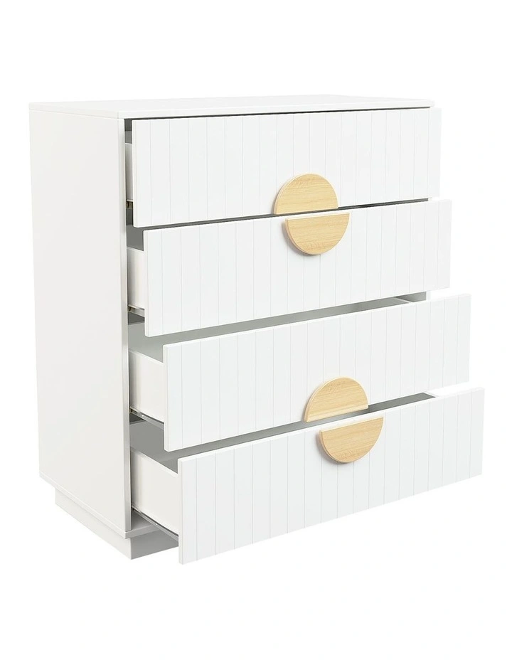 Sarantino Gail Chest of Drawers Tallboy Dresser in White image 5