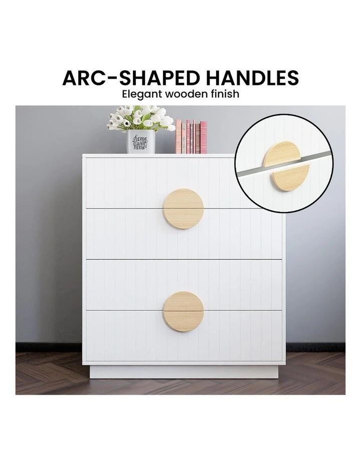 Sarantino Gail Chest of Drawers Tallboy Dresser in White image 6