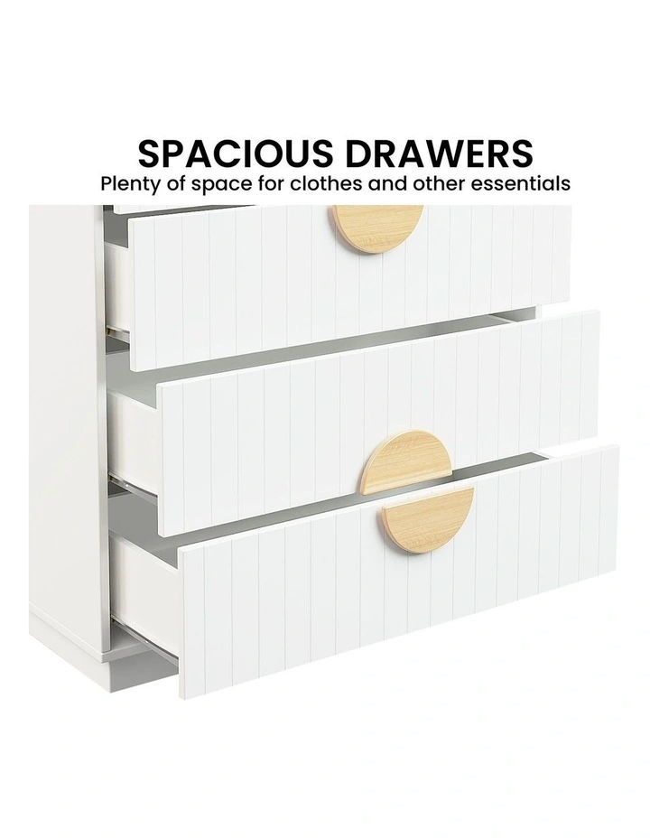 Sarantino Gail Chest of Drawers Tallboy Dresser in White image 7