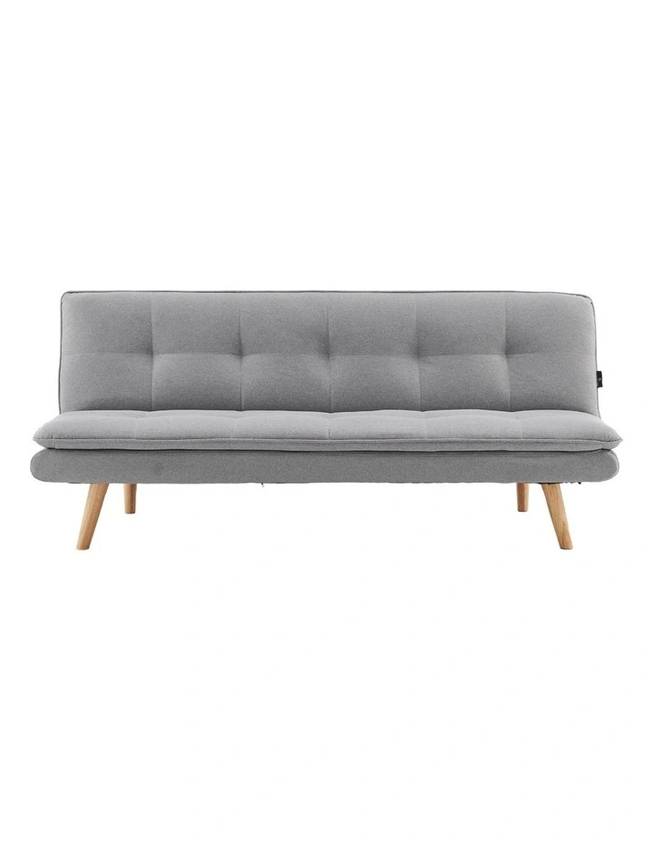 Sarantino 3 Seater Linen Couch Sofa Bed Lounge Futon - Light Grey image 2