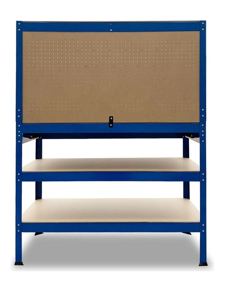 3-Layered Work Bench Garage Storage Table Tool Shop Shelf Blue image 4