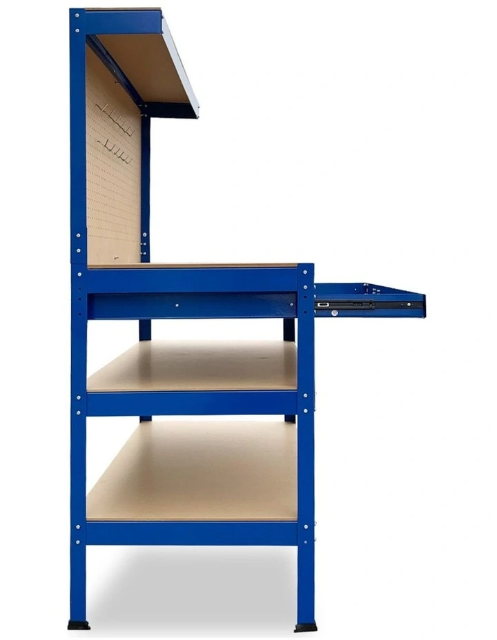 3-Layered Work Bench Garage Storage Table Tool Shop Shelf Blue image 5