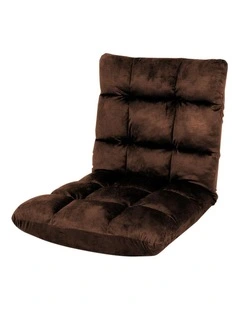 Adjustable Cushioned Floor Gaming Lounge Chair 100 x 50 x 12cm - Brown
