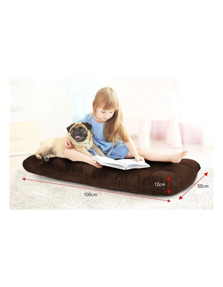 Adjustable Cushioned Floor Gaming Lounge Chair 100 x 50 x 12cm - Brown image 2