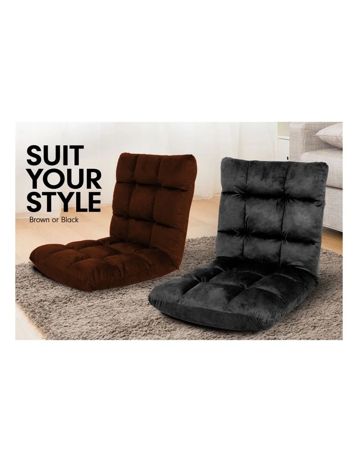 Adjustable Cushioned Floor Gaming Lounge Chair 100 x 50 x 12cm - Brown image 5