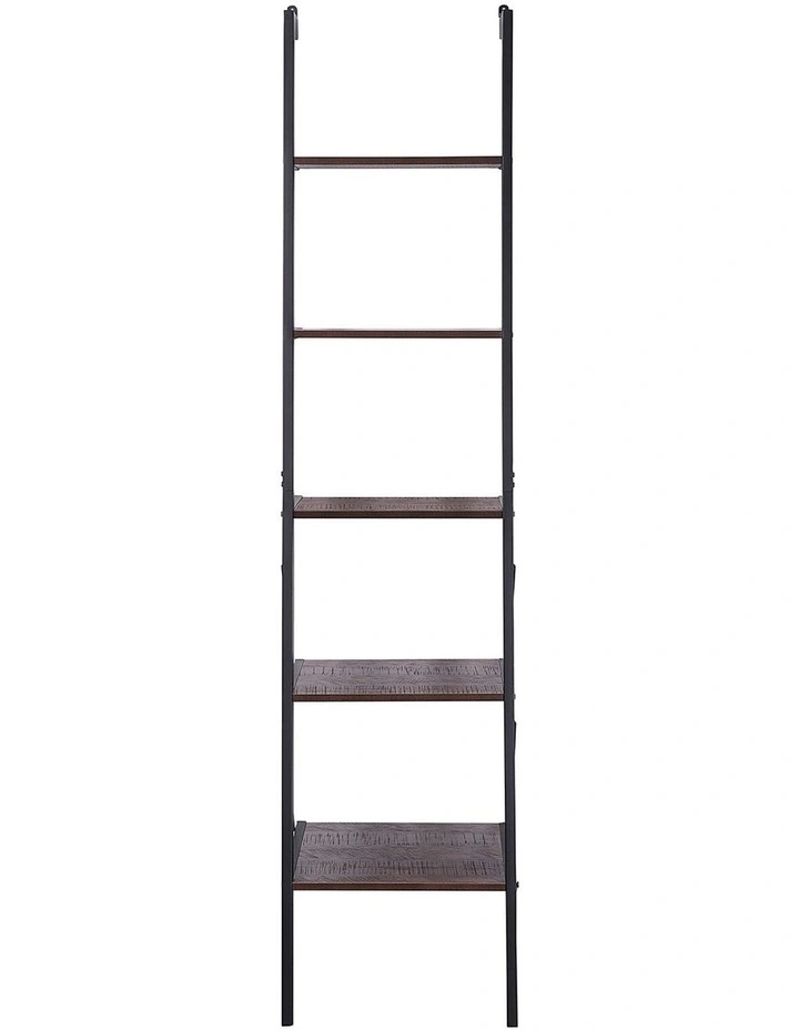 Sarantino Amelia 5-Tier Ladder Shelf in Walnut image 2
