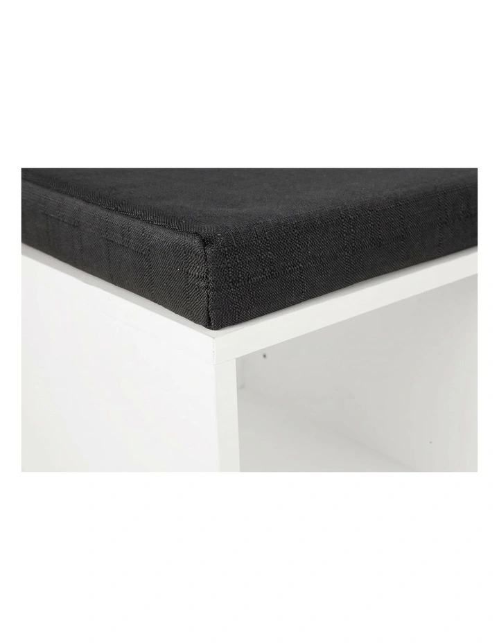 Sarantino Shoe Rack Cabinet Organiser Black Cushion - 104 x 30 x 48 - White image 3
