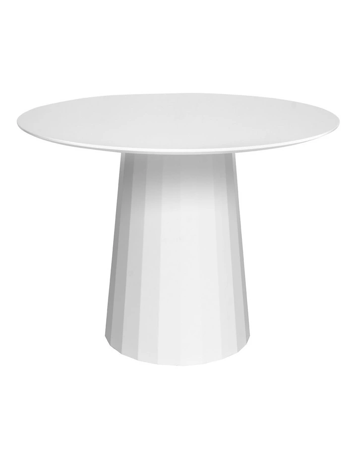 Aura Round Pedestal Dining Table | White | 100cm image 1