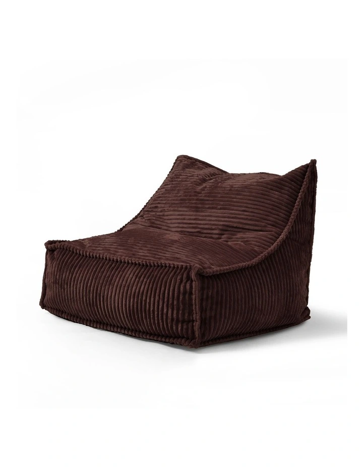 Cadence & Co. Mini Wilde Ribbed Luxe Fleece Beanbag Lounge Cover Chestnut Brown image 2